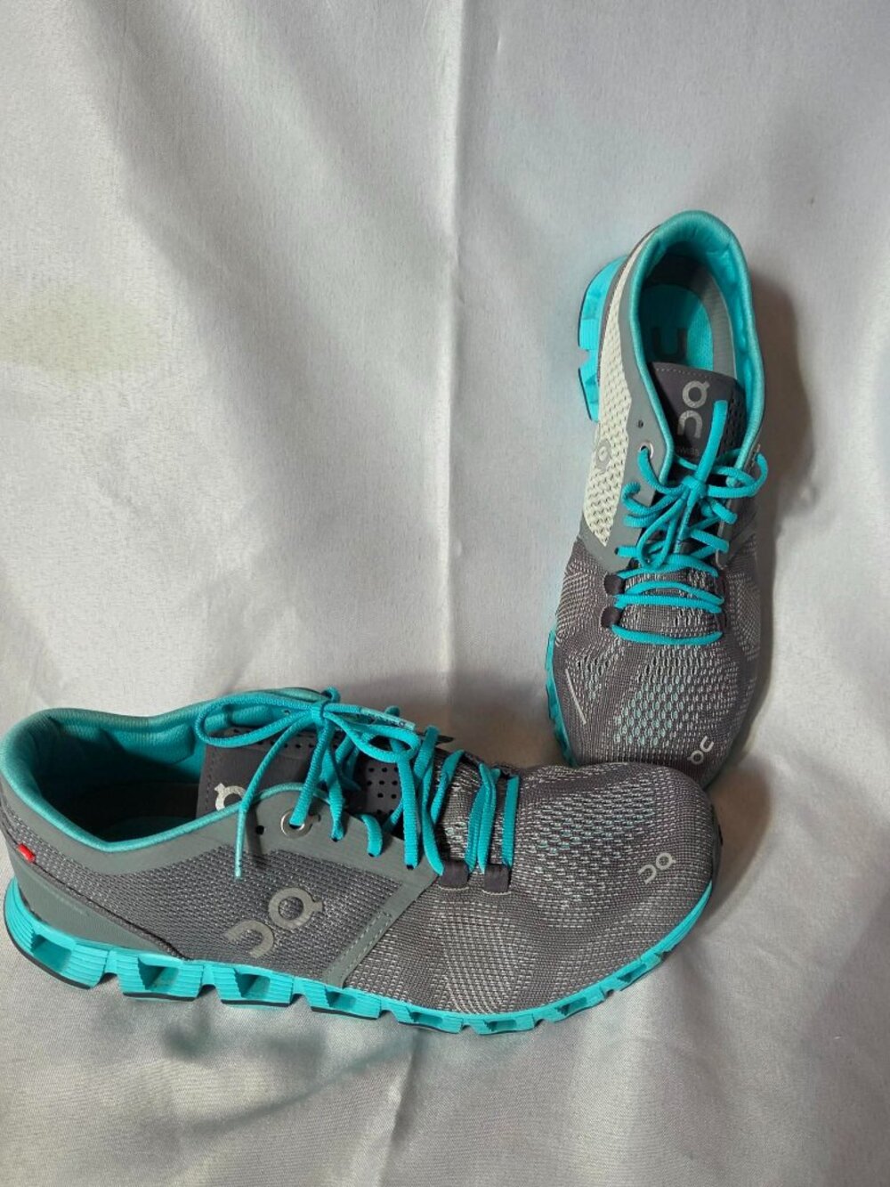 On Cloud X Women's Running Shoes Grey Aqua Size 7